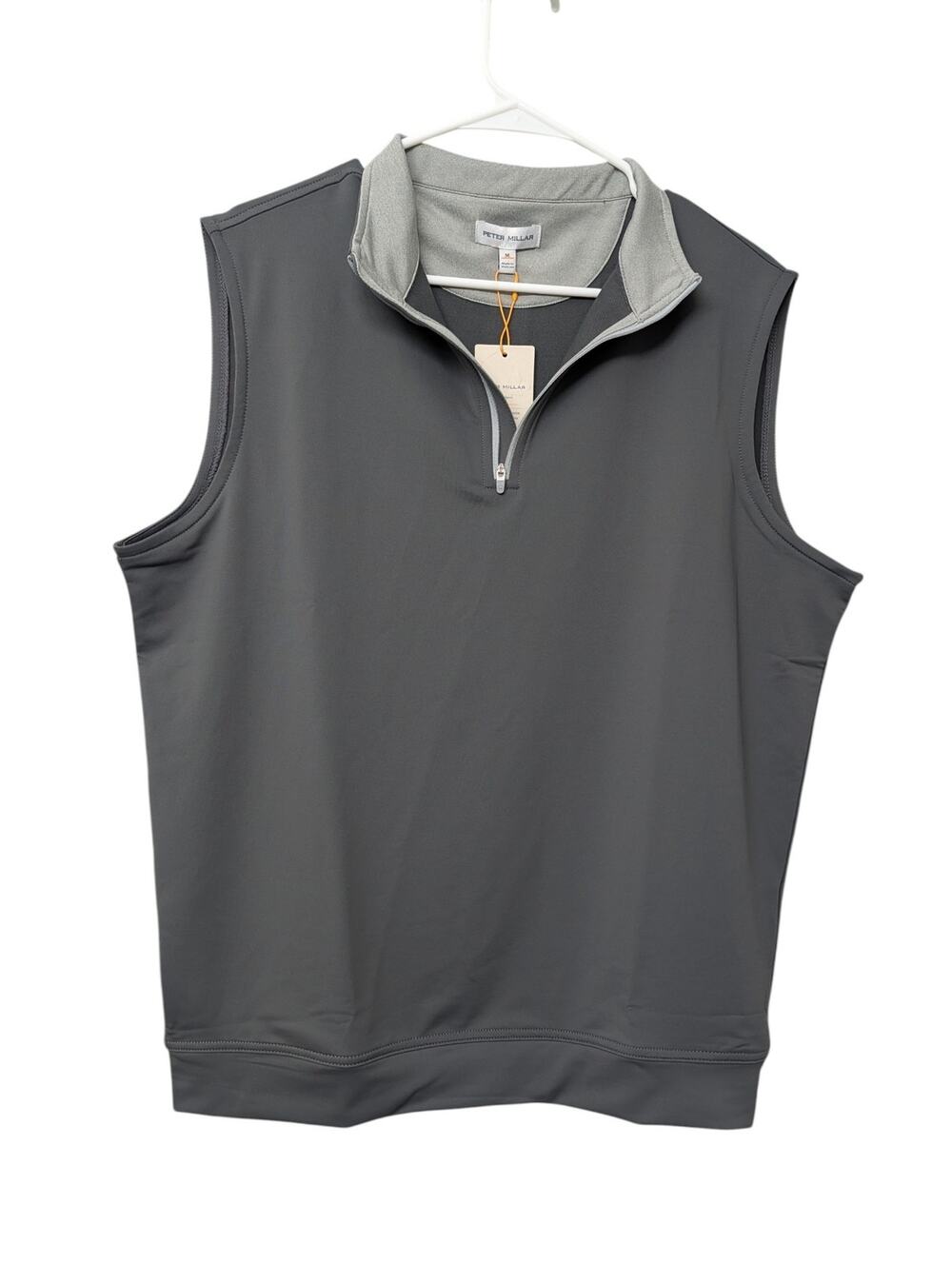 Peter Millar Crown Sport Galway Stretch Loop Terry Quarter-Zip Vest Iron Gray